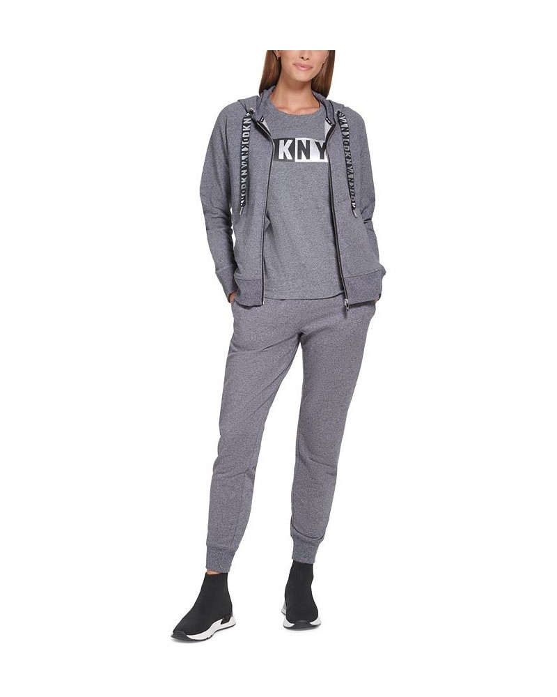 Women's Metallic Two-Tone Logo Hoodie Black Heather/silver $25.51 Sweatshirts