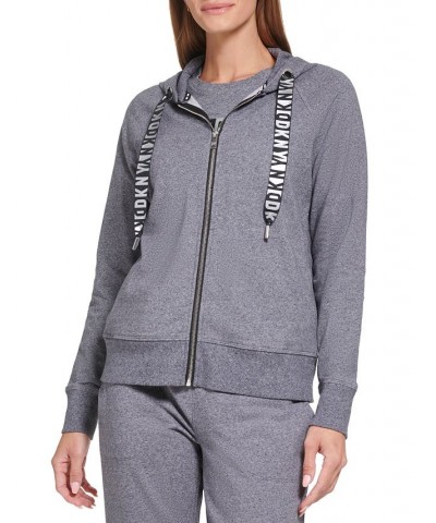 Women's Metallic Two-Tone Logo Hoodie Black Heather/silver $25.51 Sweatshirts