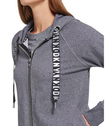 Women's Metallic Two-Tone Logo Hoodie Black Heather/silver $25.51 Sweatshirts