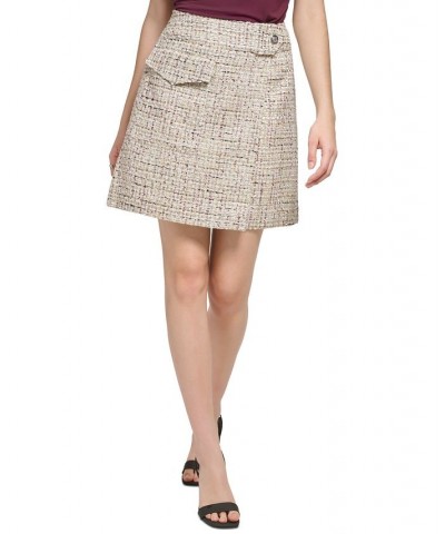 Women's Tweed Pocket Mini Skirt Cream Multi $29.16 Skirts