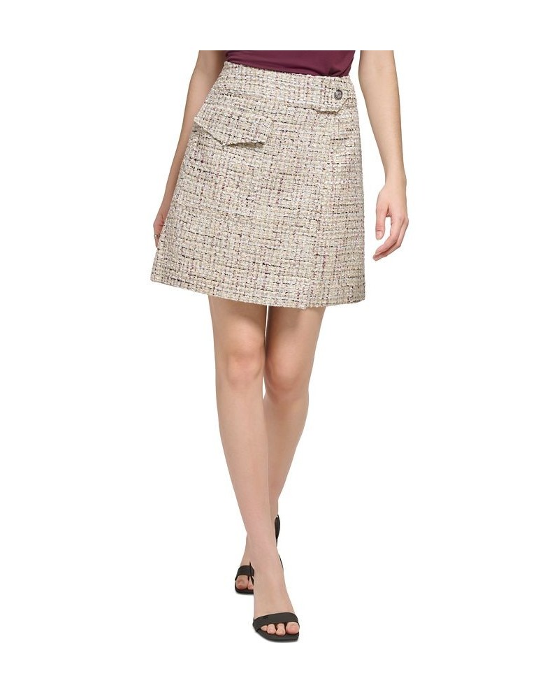 Women's Tweed Pocket Mini Skirt Cream Multi $29.16 Skirts