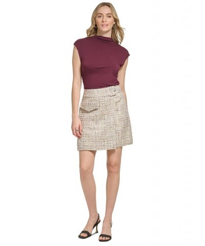 Women's Tweed Pocket Mini Skirt Cream Multi $29.16 Skirts