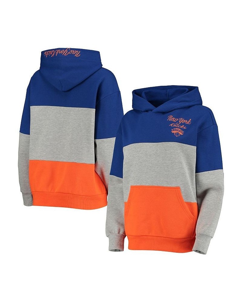 Women's Gray and Blue New York Knicks Assist Colorblock Pullover Hoodie Gray, Blue $25.01 Sweatshirts