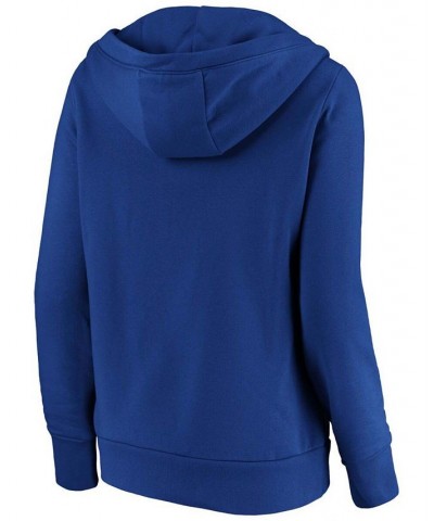 Plus Size Royal Kansas City Royals Victory Script Crossover Neck Pullover Hoodie Royal $35.20 Sweatshirts