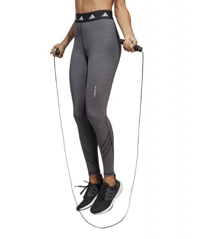 Women's Techfit 3-Stripes Elastic Waist 7/8 Leggings Gray $22.79 Pants