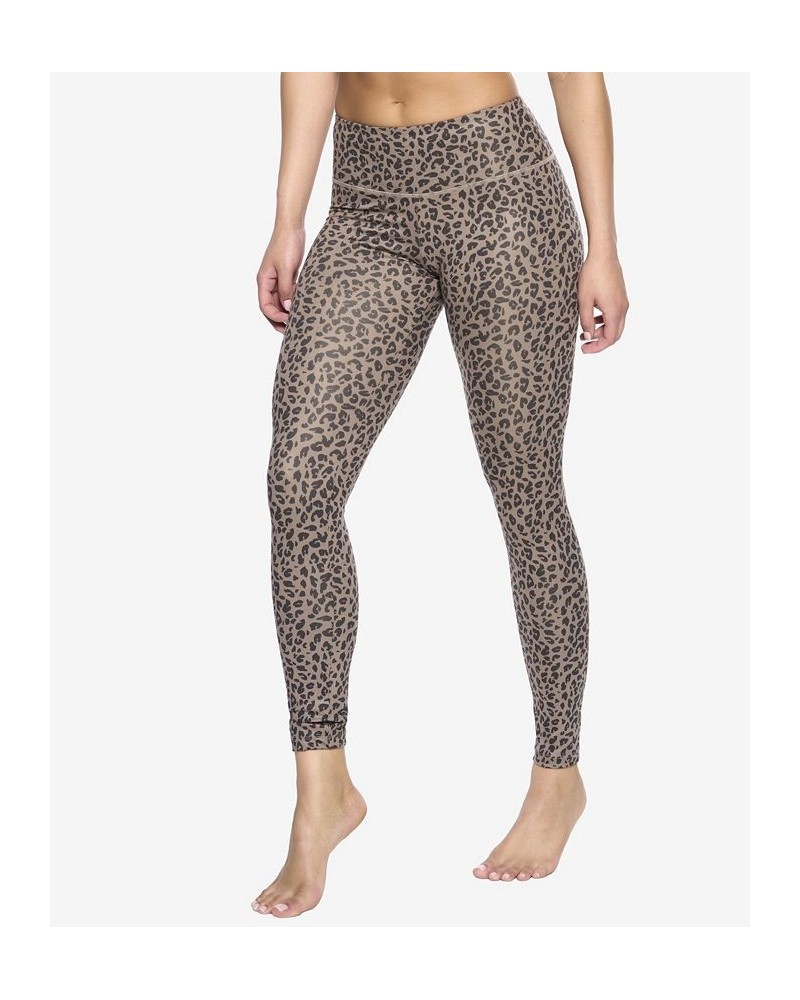 Women's Soft Sueded Mid-Rise Leggings Raven Leopard $22.88 Pants