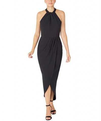 Knot-Neck Tulip-Hem Midi Dress Black $47.73 Dresses