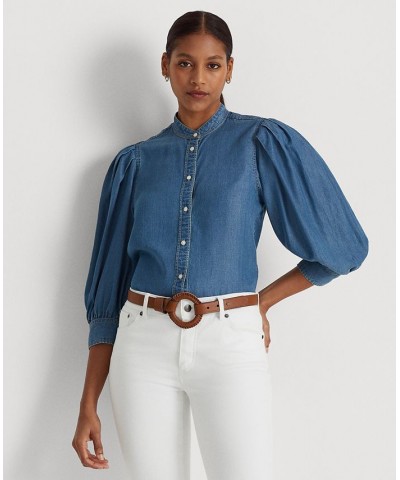 Women's Blouson-Sleeve Chambray Shirt Salt Creek Wash $54.00 Tops