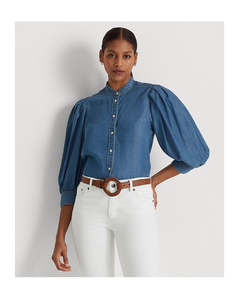 Women's Blouson-Sleeve Chambray Shirt Salt Creek Wash $54.00 Tops