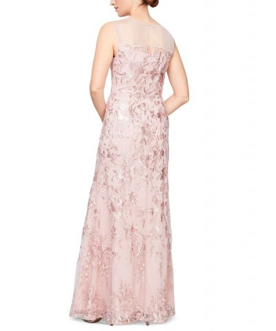 Women's Embroidered Illusion A-Line Gown & Shawl Blush $74.09 Dresses