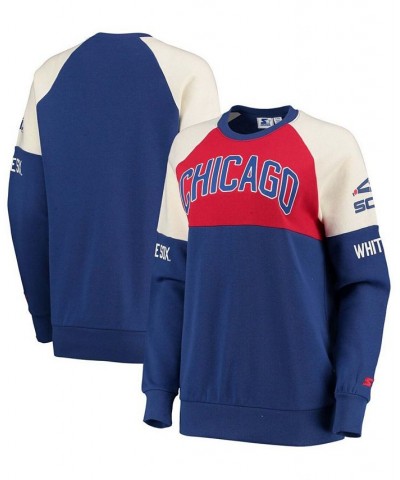 Women's Red-Royal Chicago White Sox Baseline Raglan Historic Logo Pullover Sweatshirt Red-Royal $40.80 Sweatshirts