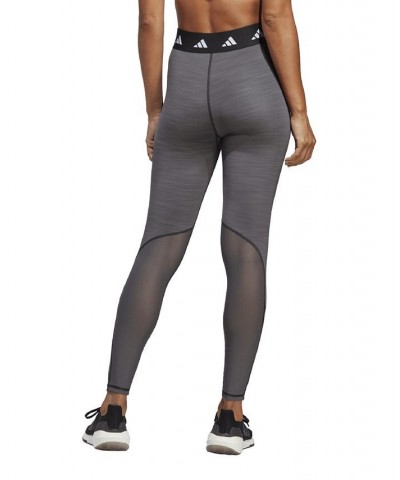 Women's Techfit 3-Stripes Elastic Waist 7/8 Leggings Gray $22.79 Pants