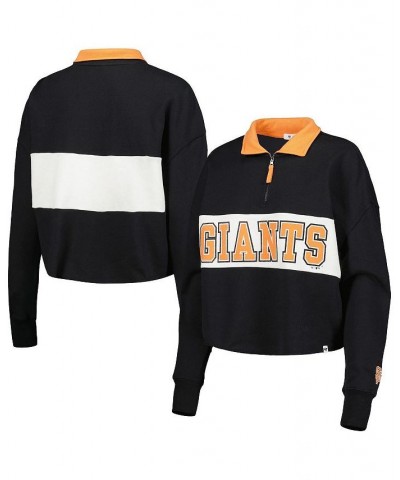 Women's Black San Francisco Giants Remi Quarter-Zip Cropped Top Black $50.34 Tops