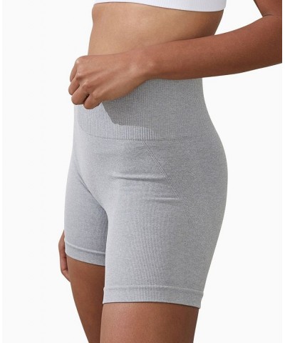 Women's Seamless Booty Sculpt Bike Shorts Gray Marle $26.09 Shorts