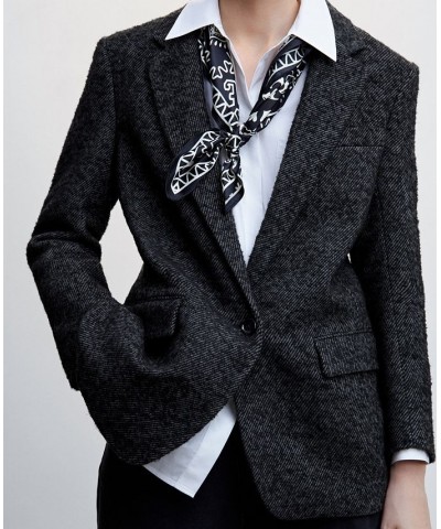 Women's Structured Blazer Button Gray $64.50 Jackets