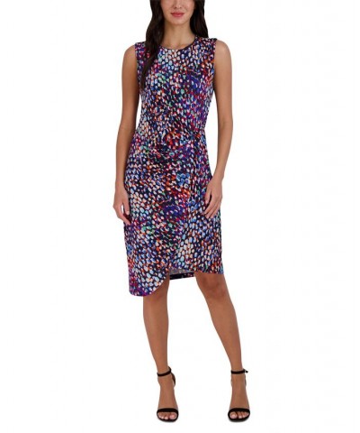 Women's Twisted Asymmetrical-Hem Printed Dress Navy Multi $54.74 Dresses