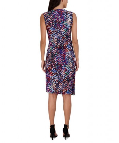 Women's Twisted Asymmetrical-Hem Printed Dress Navy Multi $54.74 Dresses