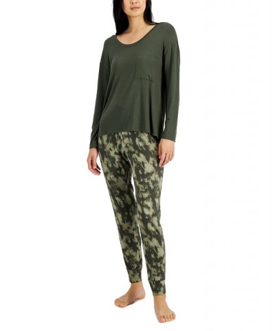 Women's Long-Sleeve Jersey Sleep Top Olive Dusk $12.35 Sleepwear