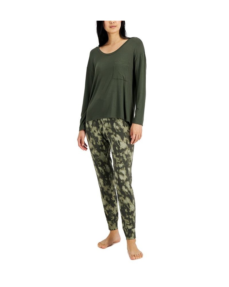 Women's Long-Sleeve Jersey Sleep Top Olive Dusk $12.35 Sleepwear