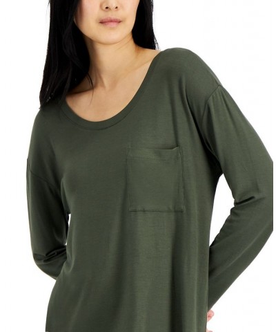 Women's Long-Sleeve Jersey Sleep Top Olive Dusk $12.35 Sleepwear