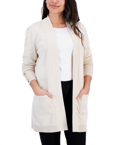 Petite Open-Front Cardigan Pebble $13.20 Sweaters