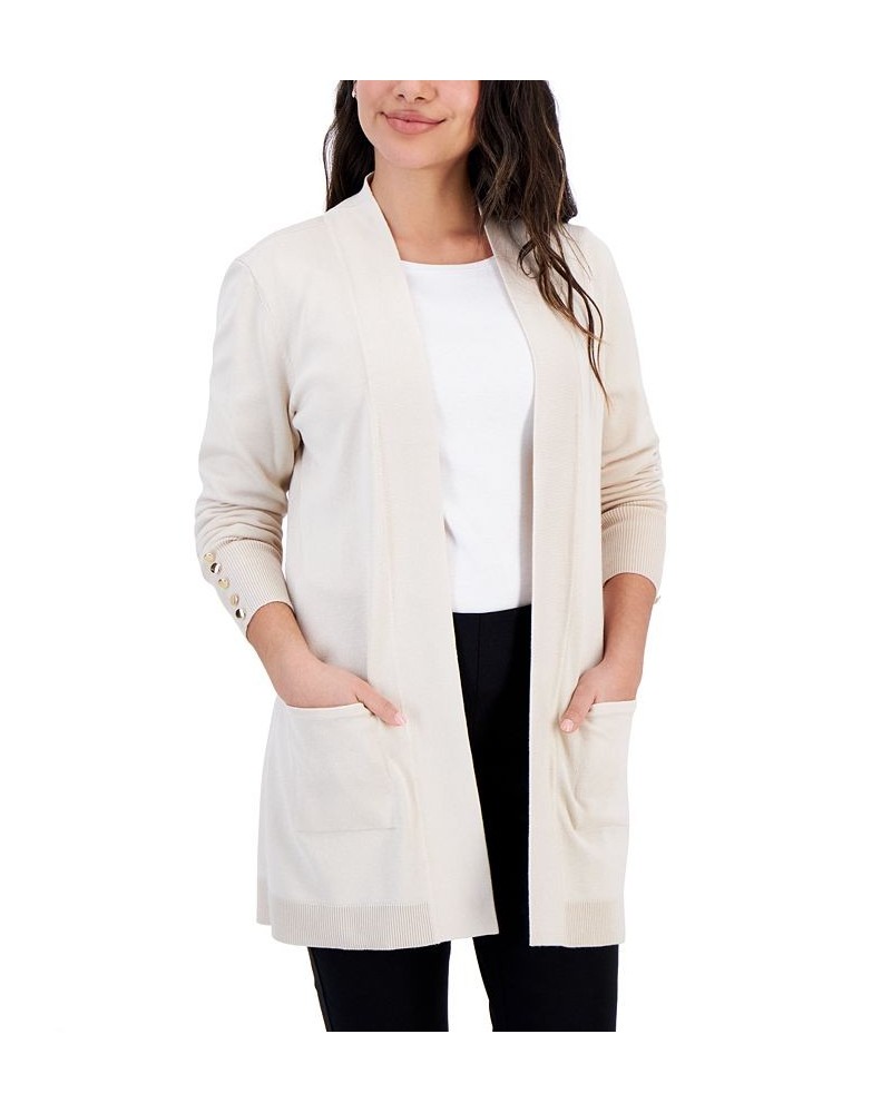 Petite Open-Front Cardigan Pebble $13.20 Sweaters