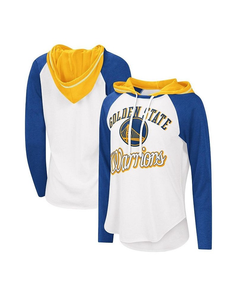 Women's White Golden State Warriors MVP Raglan Hoodie Long Sleeve T-shirt White $26.99 Tops