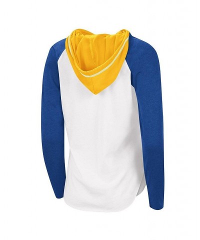 Women's White Golden State Warriors MVP Raglan Hoodie Long Sleeve T-shirt White $26.99 Tops