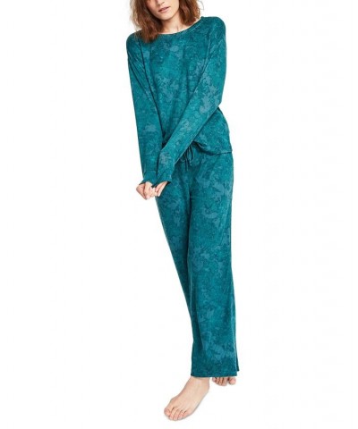 Women's Cozy Pajama Set Green Subtle Tiedye $24.17 Sleepwear