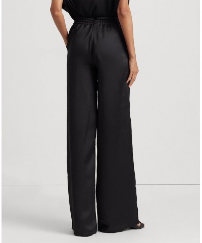 Women's Charmeuse Wide-Leg Pants Black $63.00 Pants