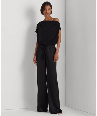 Women's Charmeuse Wide-Leg Pants Black $63.00 Pants