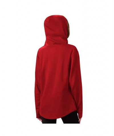 Women's Red Tampa Bay Buccaneers Amelia Turtleneck Pullover Hoodie Red $46.74 Sweatshirts