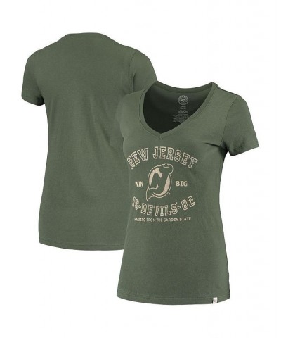 Women's '47 Green New Jersey Devils Flanker V-Neck T-shirt Green $15.60 Tops