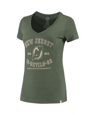 Women's '47 Green New Jersey Devils Flanker V-Neck T-shirt Green $15.60 Tops