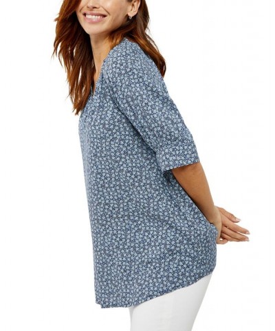 Printed Peasant Maternity Top Navy Floral $33.12 Tops