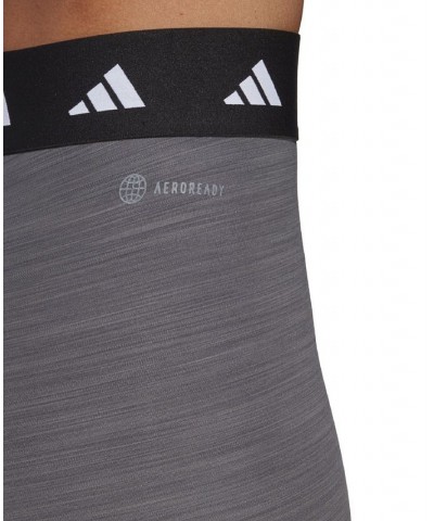 Women's Techfit 3-Stripes Elastic Waist 7/8 Leggings Gray $22.79 Pants