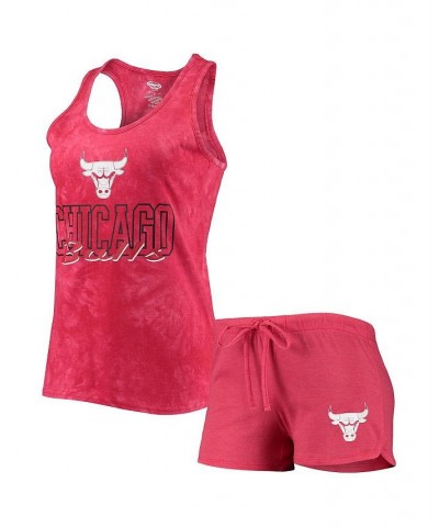 Women's Red Chicago Bulls Billboard Racerback Tank Top and Shorts Sleep Set Red $27.99 Pajama