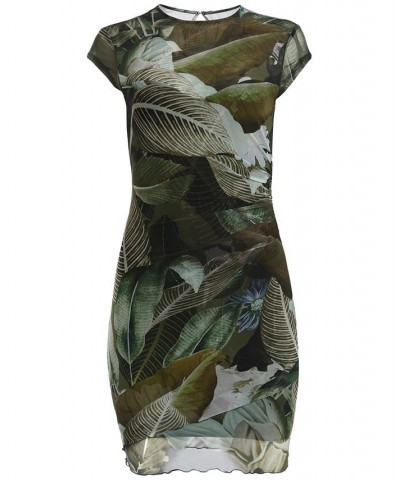 Women's Eco Aida Mesh Short Sleeve Dress Multi $49.56 Dresses