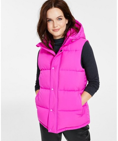 Women's Stretch Hooded Vest Pink $51.70 Coats