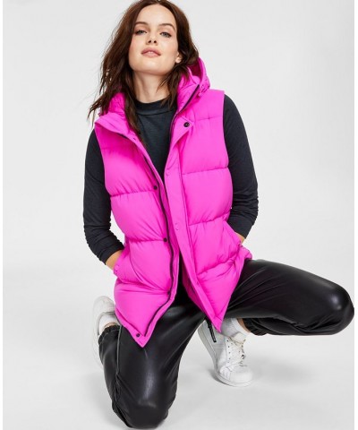 Women's Stretch Hooded Vest Pink $51.70 Coats