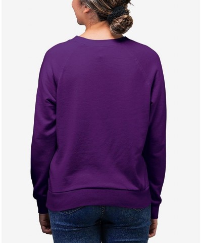 Women's Glory Hallelujah Flag Word Art Crewneck Sweatshirt Purple $25.49 Tops