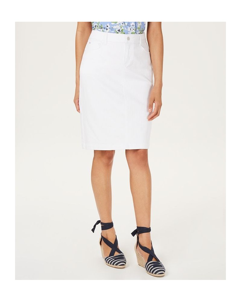 Petite Denim Tummy-Control Skirt White $29.75 Skirts