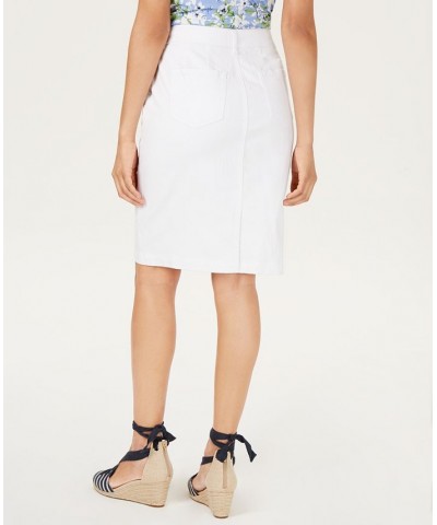 Petite Denim Tummy-Control Skirt White $29.75 Skirts