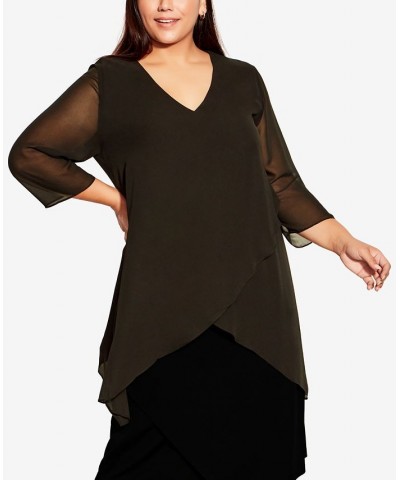 Plus Size Hanna Layered Top Black $28.00 Tops