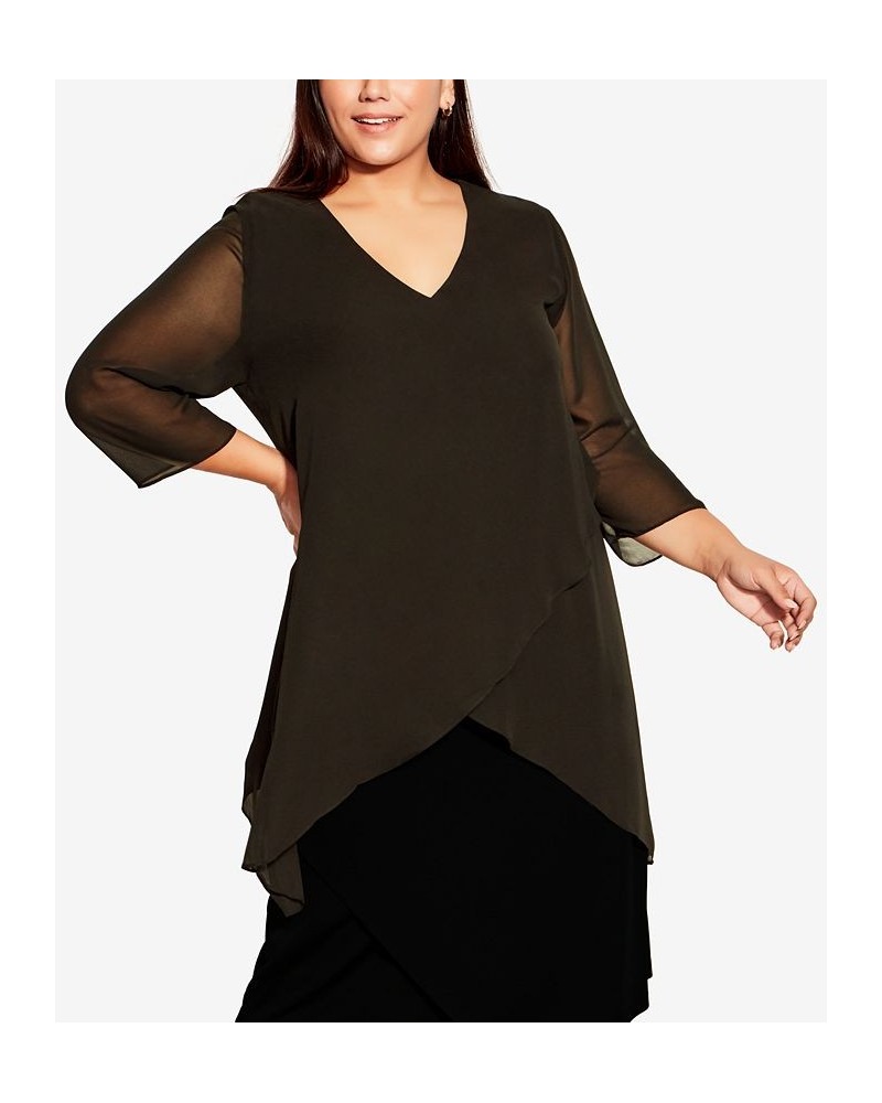 Plus Size Hanna Layered Top Black $28.00 Tops