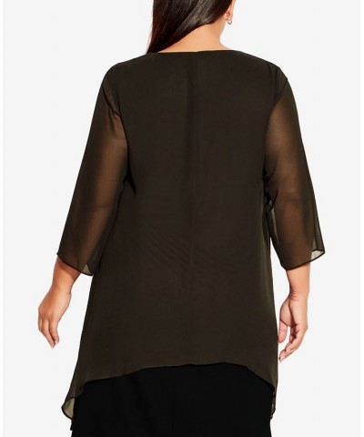 Plus Size Hanna Layered Top Black $28.00 Tops