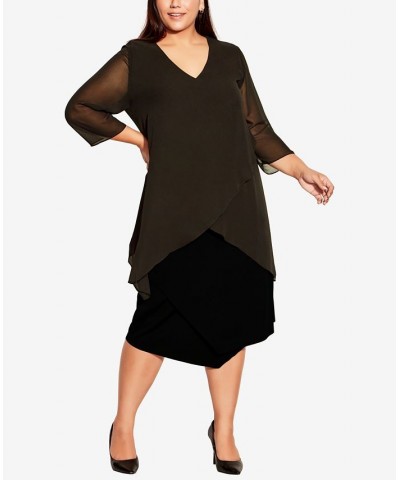 Plus Size Hanna Layered Top Black $28.00 Tops