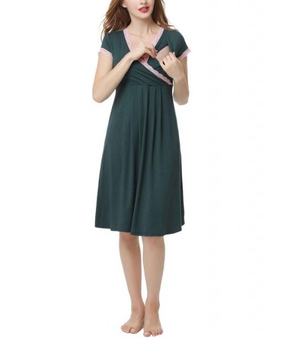 Kimi & Kai Jenny Maternity Nursing Night Gown Blue $26.46 Sleepwear