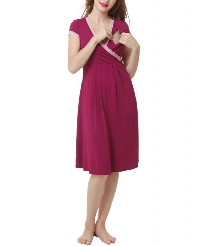 Kimi & Kai Jenny Maternity Nursing Night Gown Blue $26.46 Sleepwear