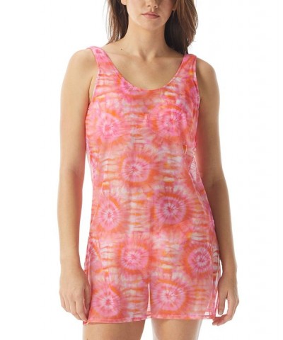 Quinn Tie-Dyed Tank Cover-Up Dress Coral $25.30 Swimsuits